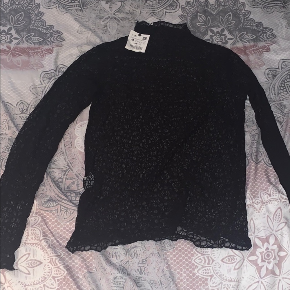 Zara Sheer Long Sleeve Top